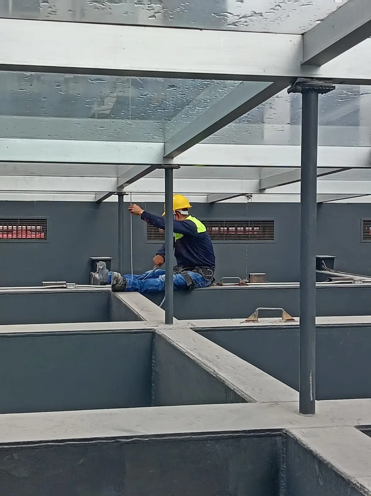 Personal realizando trabajos de limpieza en altura